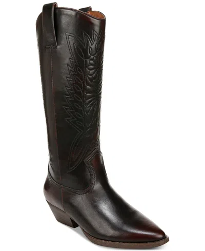 Zodiac Women's Morghan Tall Western Boots In Mahogany,black Leather