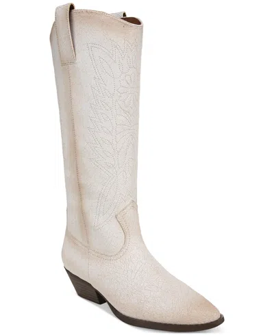 Zodiac Women's Morghan Tall Western Boots In White Crackle Leather