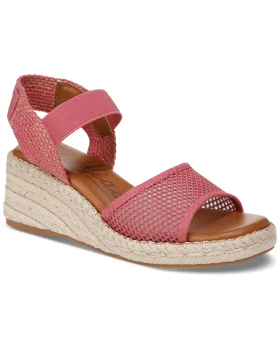 Zodiac Women's Noreen Ankle-strap Espadrille Wedge Sandals In Pink