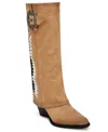 Zodiac Rowena-wings Womens Faux Leather Knee-high Cowboy, Western Boots In Caramel Multi Wing