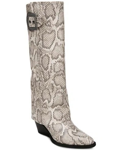 Zodiac Women's Rowena Foldover Cuff Western Boots In Snake Print