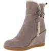 Zodiac Womens Faux Fur Faux Suede Booties In Grey