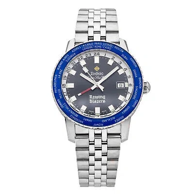Pre-owned Zodiac X Rowing Blazers Super Sea Wolf Gmt World Time Auto 40mm Men's Watch