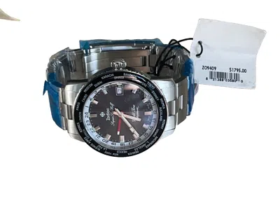 Pre-owned Zodiac Zo9409 Super Sea Wolf World Time Gmt 40mm Steel Automatic Men's Watch