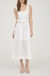 Zoe And Claire Belted A-line Midi Dress