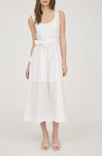 Zoe And Claire Belted A-line Midi Dress