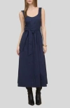 Zoe And Claire Belted A-line Midi Dress