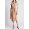 Zoe And Claire Belted Short Sleeve Shirtdress