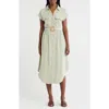 Zoe And Claire Belted Short Sleeve Shirtdress