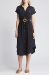 ZOE AND CLAIRE ZOE AND CLAIRE BELTED SHORT SLEEVE SHIRTDRESS