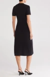 Zoe And Claire Buttoned Sweater Dress In Black