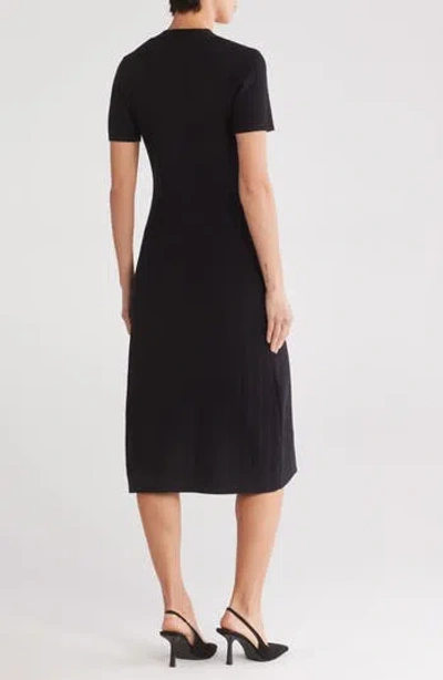 Zoe And Claire Buttoned Sweater Dress In Black