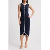 Zoe And Claire Connie Contrast Detail Sleeveless Sweater Dress In Navy In Navy