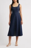 Zoe And Claire Denim A-line Dress In Blue