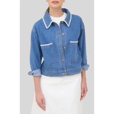 Zoe And Claire Denim Jacket In Blue