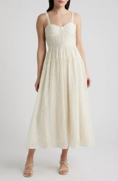 Zoe And Claire Floral Appliqué Midi Dress In Multi