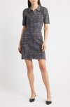 Zoe And Claire Jacquard Polo Minidress In Gray