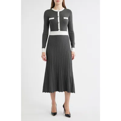 Zoe And Claire Long Sleeve A-line Sweater Dress