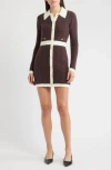 Zoe And Claire Long Sleeve Cable Stitch Sweater Dress In Black