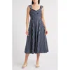 Zoe And Claire Mixed Stripe Sleeveless Sundress In Blue