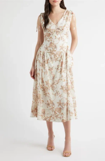 Zoe And Claire Nautical Print Dress In White
