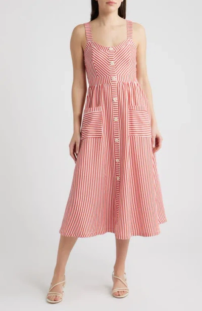 Zoe And Claire Sleeveless Stripe Dress In Multi