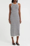 Zoe And Claire Stripe Sleeveless Knit Midi Dress