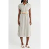 Zoe And Claire Striped Belted Shirtdress