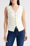 Zoe And Claire Tweed Button-up Vest