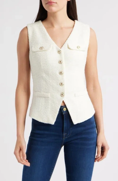 Zoe And Claire Tweed Button-up Vest