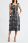 Zoe And Claire Tweed Fit & Flare Midi Dress In Multi