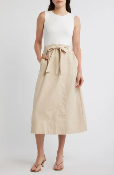 Zoe And Claire Twofer Sleeveless Dress In Gray