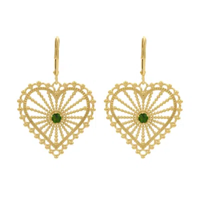 Zoe And Morgan Women's Amor Earrings Gold Chrome Diopside