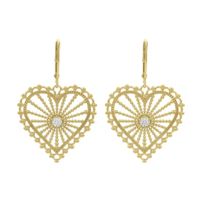 Zoe And Morgan Women's Amor Earrings Gold White Zircon