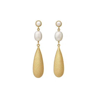Zoe And Morgan Women's Ava Pearl Earrings Gold