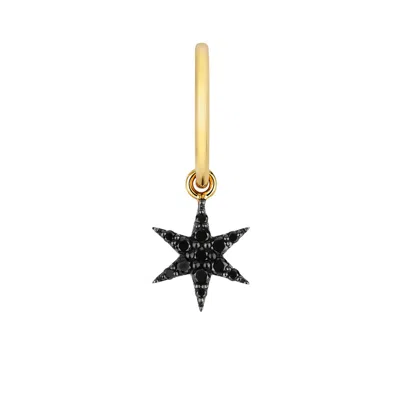 Zoe And Morgan Women's Black / Gold Mini Anahata Black Diamond Single Hoop In Multi