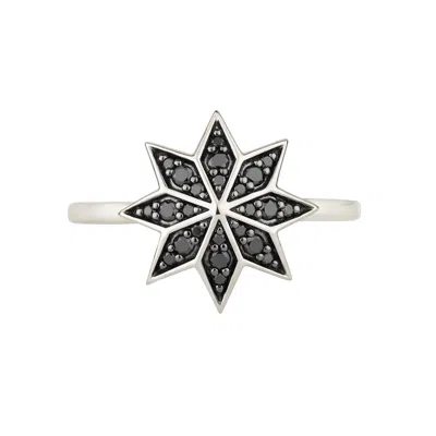 Zoe And Morgan Women's Black / White Lakshmi Ring Black Diamond White Gold