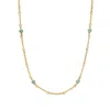 Zoe And Morgan Women's Blue / Gold Azalea Necklace Gold Blue Apatite