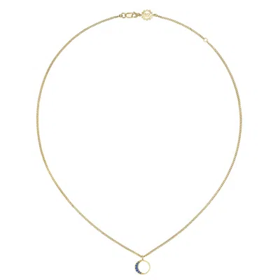 Zoe And Morgan Women's Blue / Gold New Moon Necklace Blue Sapphire Gold