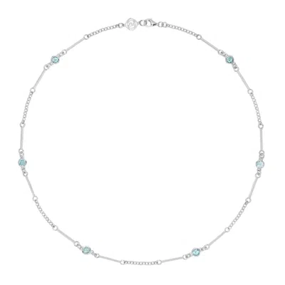 Zoe And Morgan Women's Blue / Silver Azalea Necklace Silver Blue Apatite In White