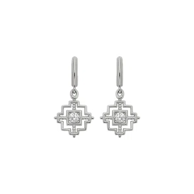 Zoe And Morgan Women's Centred Earrings Silver White Zircon