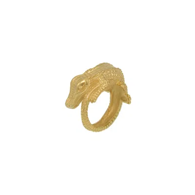 Zoe And Morgan Women's Crocodile Ring Gold