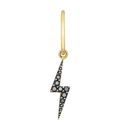 Zoe And Morgan Women's Gold / Black Zap Black Diamond Yellow Gold Hoop Single In Multi