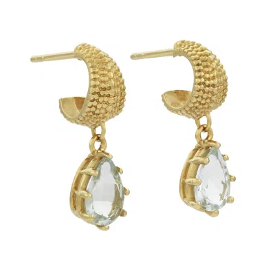 Zoe And Morgan Women's Gold / Blue Fleur Earring Gold Aquamarine