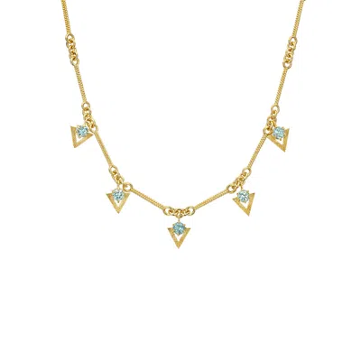 Zoe And Morgan Women's Gold / Blue Hyacinth Necklace Gold Blue Apatite In Multi
