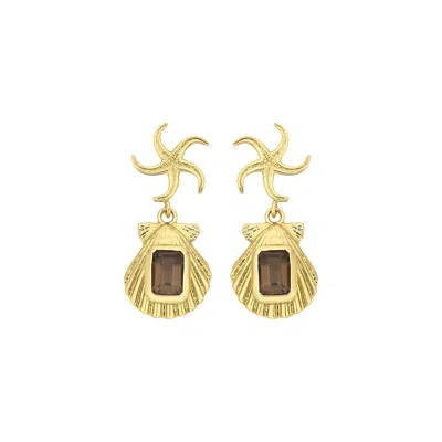 Zoe And Morgan Women's Gold / Brown Alara Earrings - Gold Vermeil, Smokey Quartz In Multi