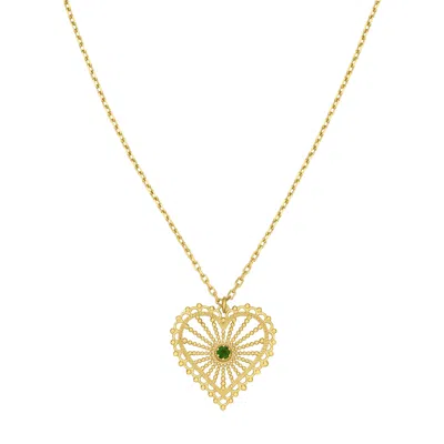 Zoe And Morgan Women's Gold / Green Amor Necklace Gold With Chrome Diopside In Multi