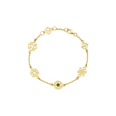 Zoe And Morgan Women's Gold / Green Aura Bracelet Gold