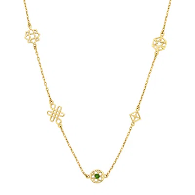 Zoe And Morgan Women's Gold / Green Aura Necklace Gold