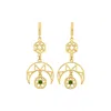 Zoe And Morgan Women's Gold / Green Balance Earrings Gold